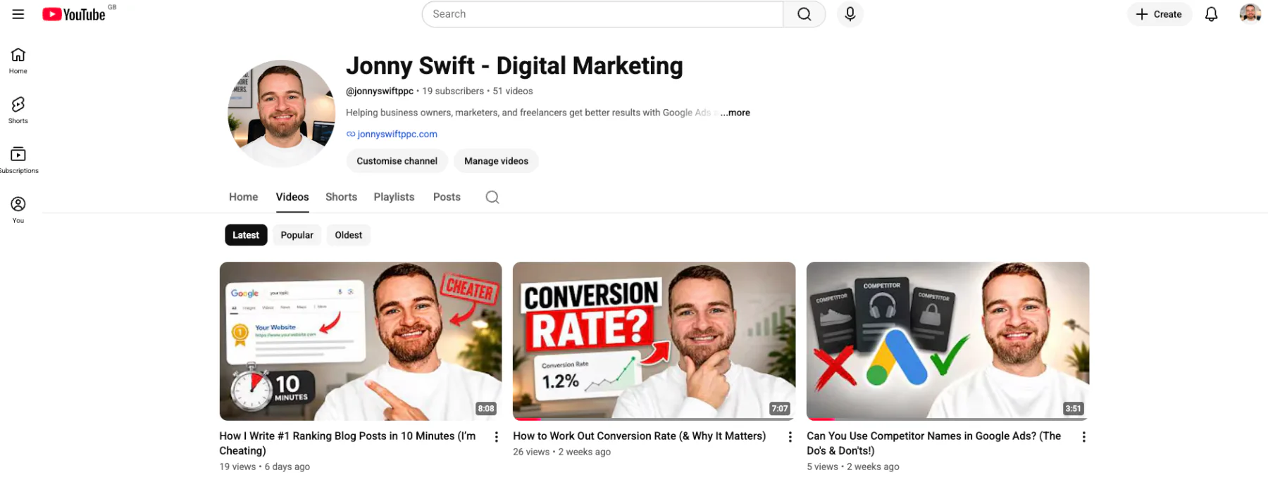 Digital marketing youtube channel