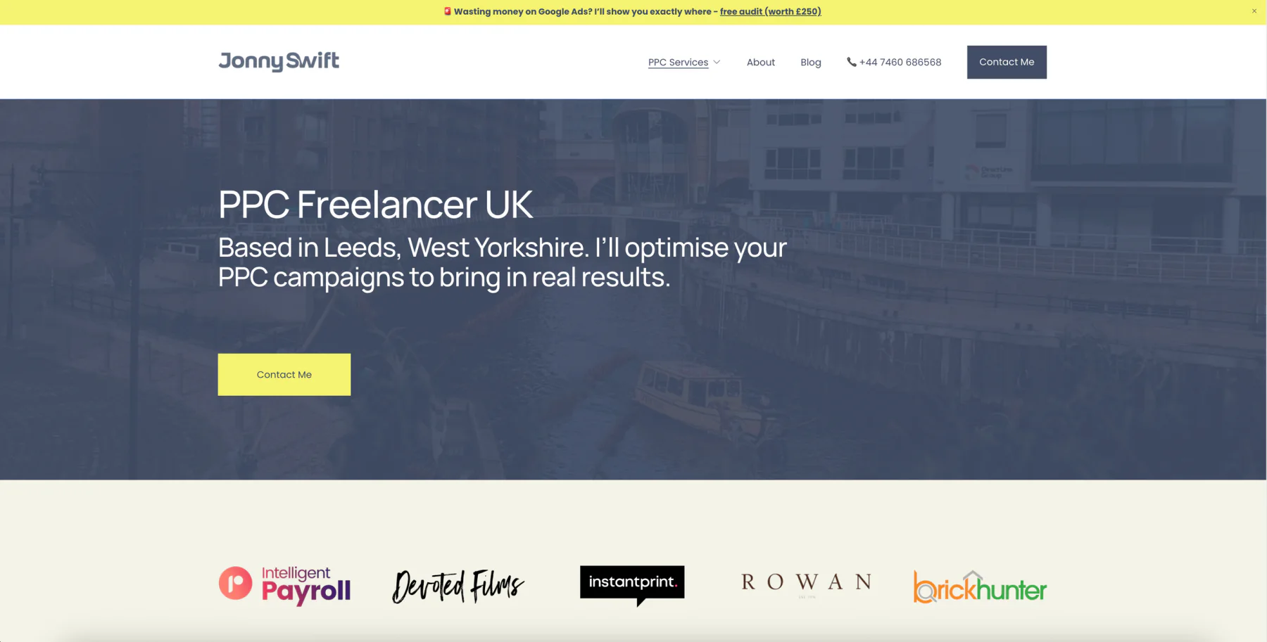 Example of a PPC freelancer website