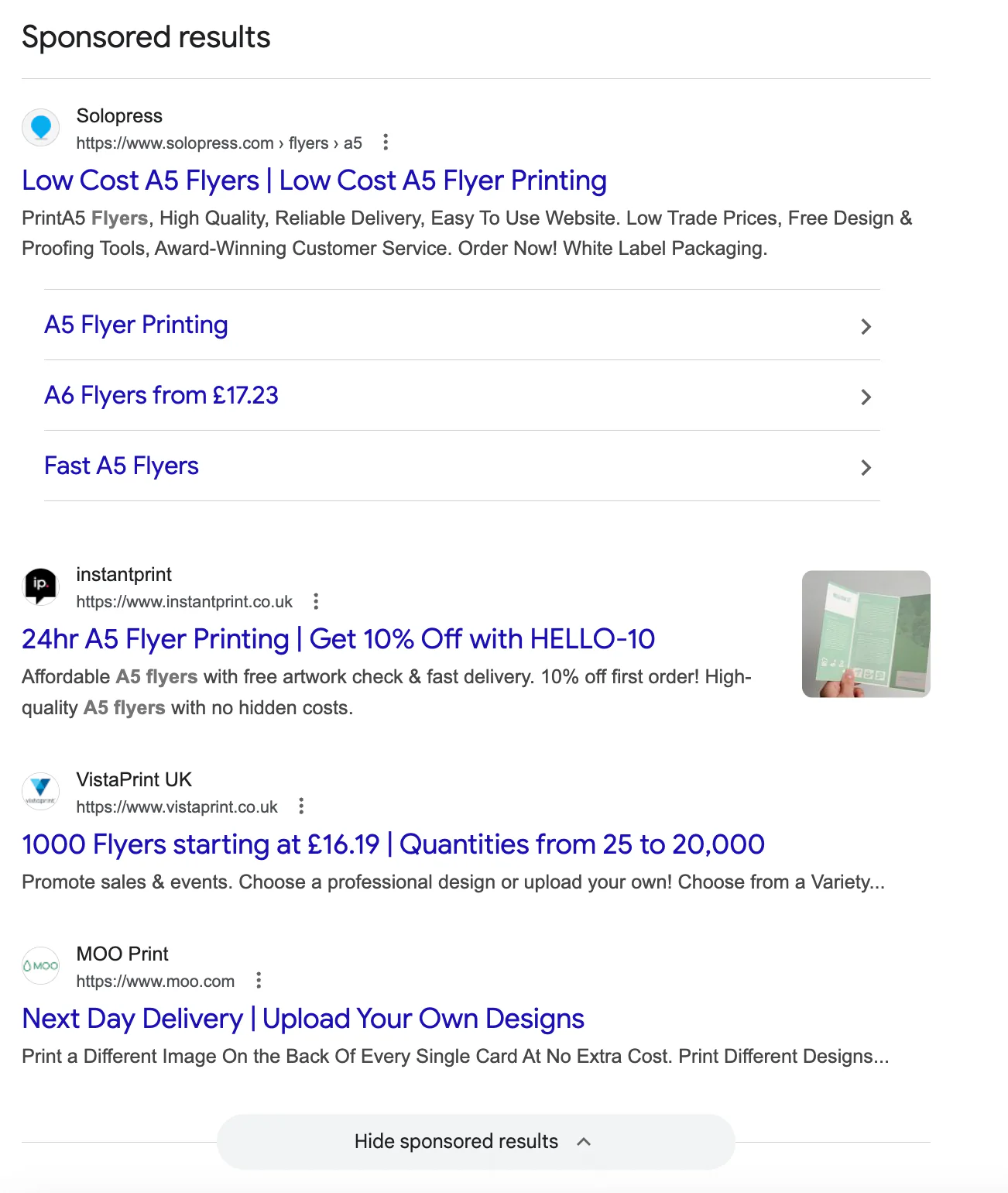 PPC for printing example