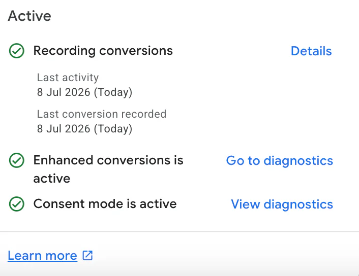 Recording conversions on Google Ads