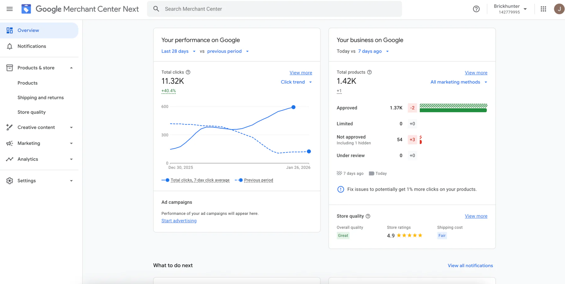 Google merchant centre