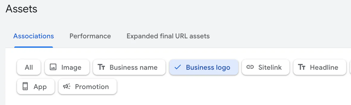 Select business logo Google Ads