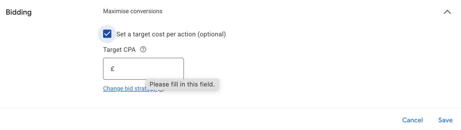 Target cpa in Google Ads